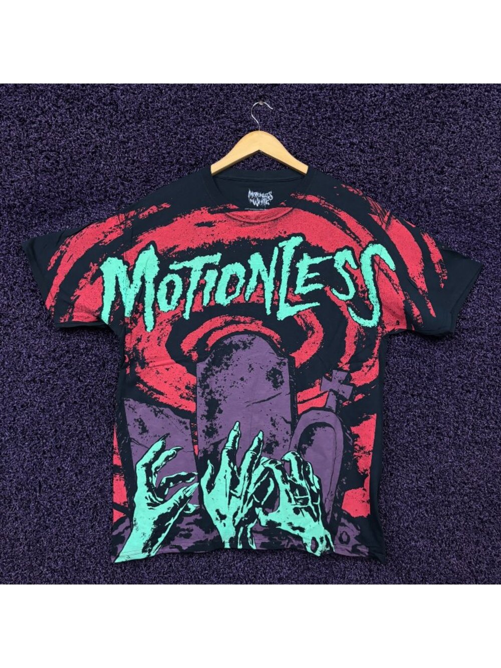 Motionless in White Graveyard Shift All Over Rock T-Shirt Size Large
